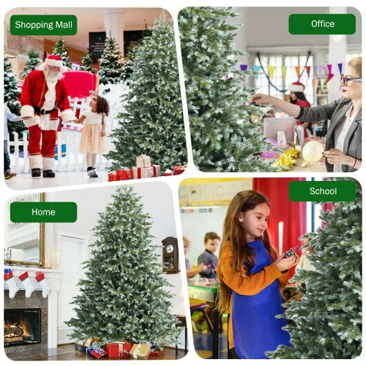 7 Feet Artificial Christmas Tree with 1260 Mixed PE and PVC Tips - Color: Green - Size: 7 ft