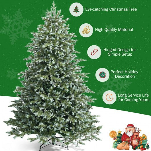 7 Feet Artificial Christmas Tree with 1260 Mixed PE and PVC Tips - Color: Green - Size: 7 ft