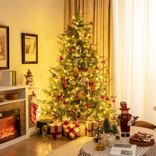 Pre-lit Christmas Tree with 280 Warm White LED Lights and 8 Lighting Modes-7 ft - Color: Green - Size: 7 ft