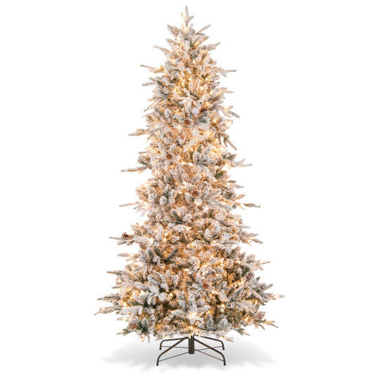 6/7.5 Feet Pre-lit Artificial Christmas Tree-7.5 ft - Color: Green - Size: 7.5 ft