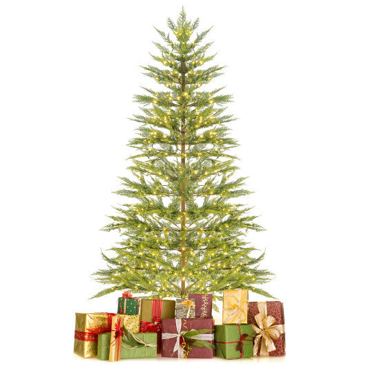6.5/7.5 Feet Artificial Cypress Christmas Tree Pre-lit Hinged-6.5 ft - Color: Green - Size: 7.5 ft