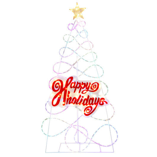 5.6 FT Outdoor Colorful Christmas Tree with 216 LED Lights and 6 Lighting Modes - Color: Multicolor - Size: 5.6 ft