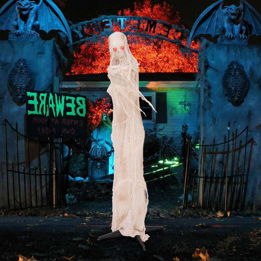 6FT Halloween Animated Standing Mummy with LED Red Glowing Eyes - Size: 6 ft