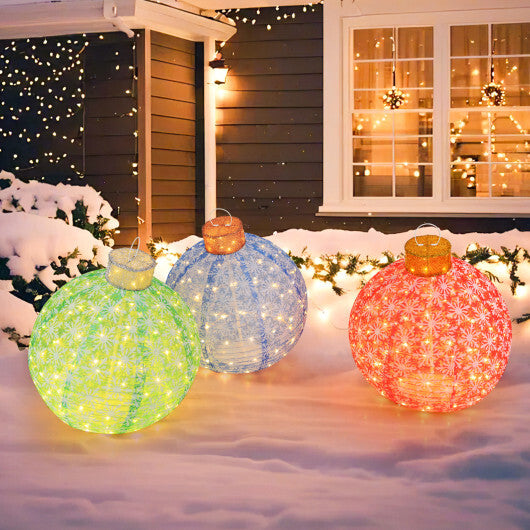 3-Piece Pre-Lit Pop up Christmas Ball Set warm white