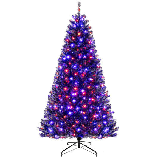 6/7/8 Feet Artificial Christmas Tree with 6 Lighting Modes and Spooky Sounds-8 ft - Color: Black - Size: 8 ft