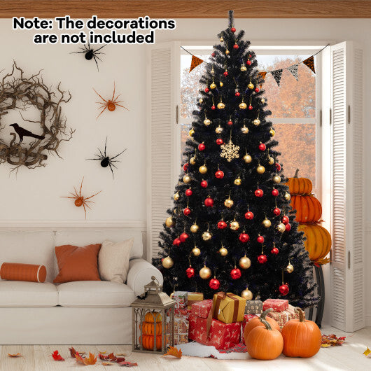 6/7/8 Feet Artificial Christmas Tree with 6 Lighting Modes and Spooky Sounds-8 ft - Color: Black - Size: 8 ft