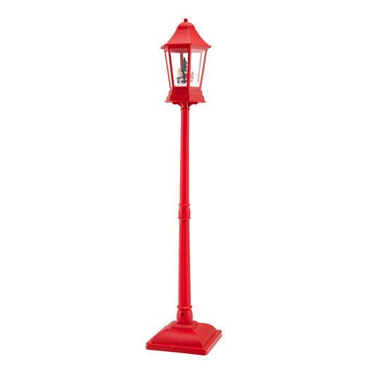 5.3 Feet Musical Christmas Street Lamp with Blowing Snow and LED Lights-Red