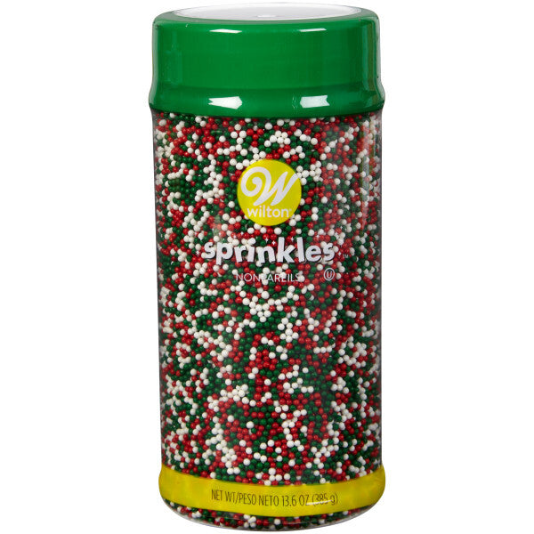 Wilton Christmas Nonpareils Sprinkles 13.6 oz. Bulk Size Bottle