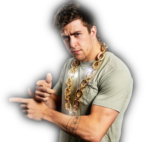 Light Up Mardi Gras Huge Chain Necklace Gold