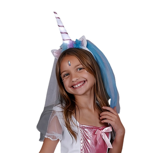 Light Up Princess Unicorn Ears with Veil Headband