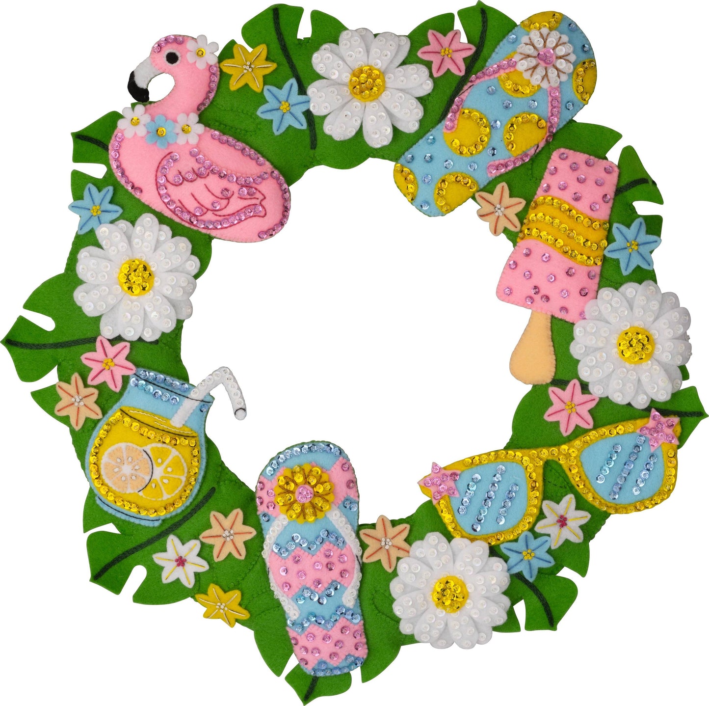 Buccilli Felt Wreath Applique Kit 16.5" Round