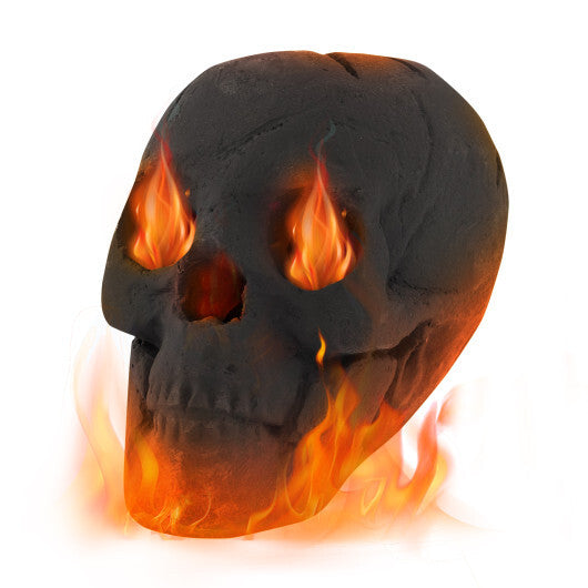 Halloween Fire Pit Skull Halloween Decoration-Black - Color: Black