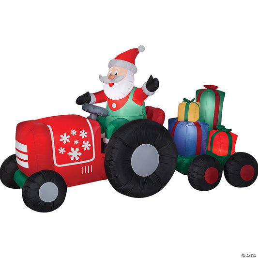 Santa on tractor airblown