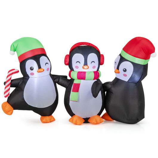 Christmas Inflatable Penguins Family with Built-in LED Lights - Color: Multicolor