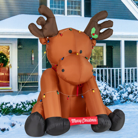 8.5 Feet Tall Christmas Inflatable Reindeer with 24 LED String Lights - Color: Brown