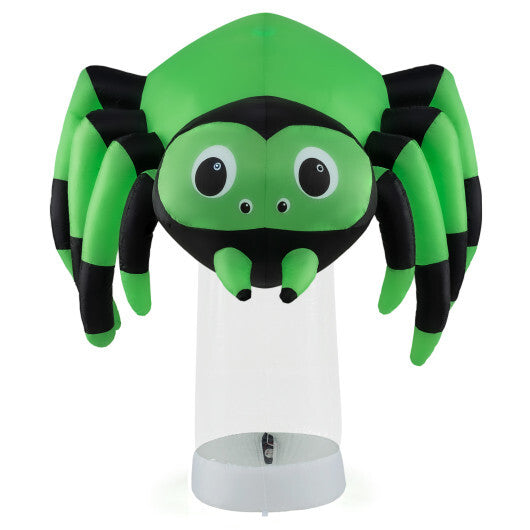 6 Feet Halloween Inflatable Spider with 3 Color Rotating Light - Color: Green - Size: 6 ft