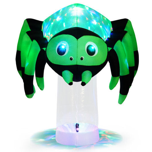 6 Feet Halloween Inflatable Spider with 3 Color Rotating Light - Color: Green - Size: 6 ft