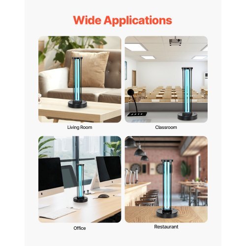 UV Light, 36W Ultraviolet Lamp with Ozone Purifier, UVC Lamp with 30/60/120 Minutes 3-Gear Timer and Remote Control, for Room up to 400 sqft, UVO Lights for Living Room, Bedroom, Hotel, School