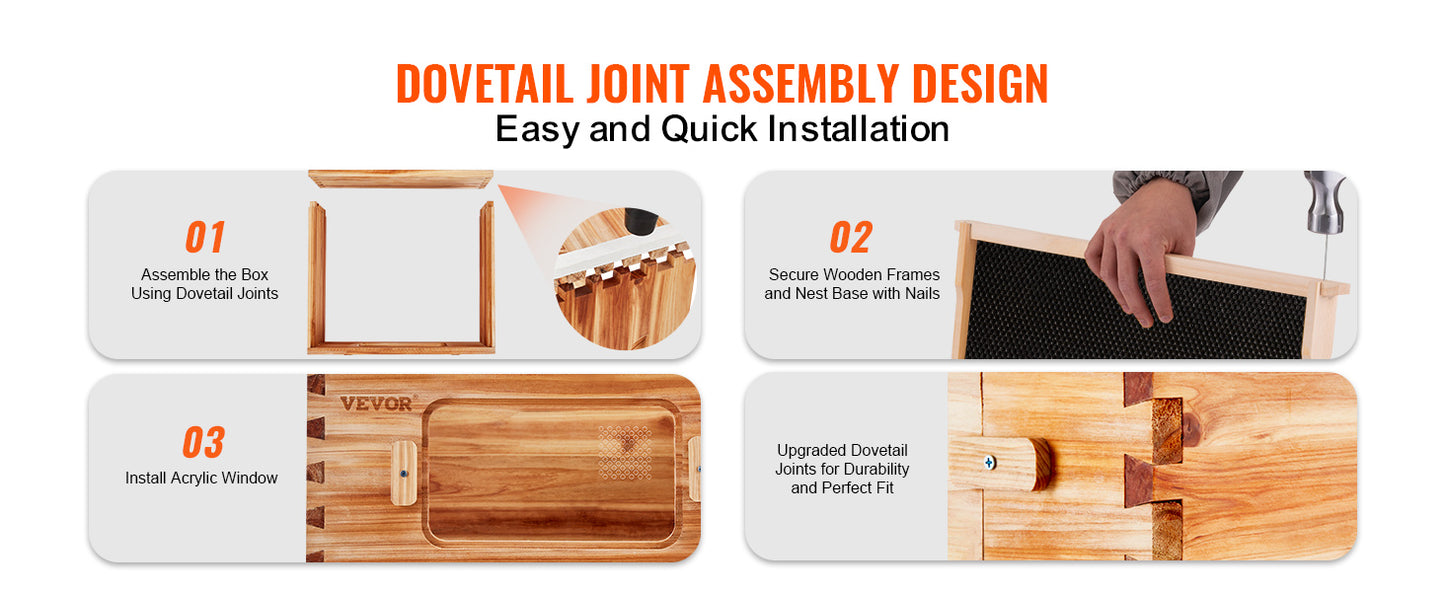 VEVOR Beehive Deep Box Starter Kit
