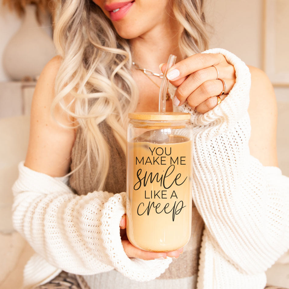 Smile Like A Creep 20oz Glass cup