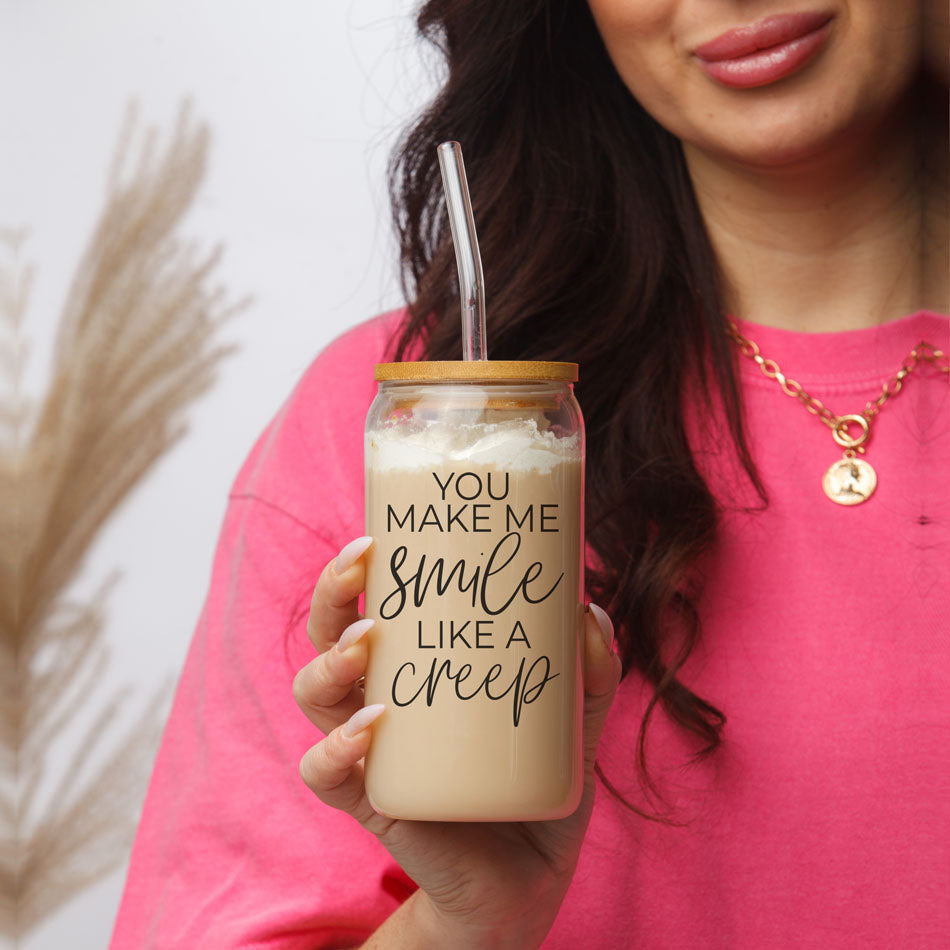Smile Like A Creep 20oz Glass cup