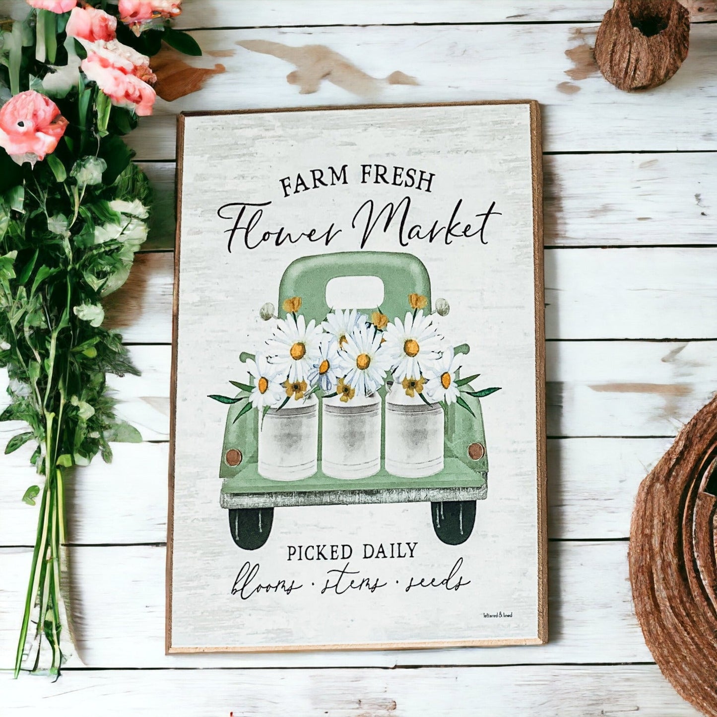 Flower Market Wooden Sign