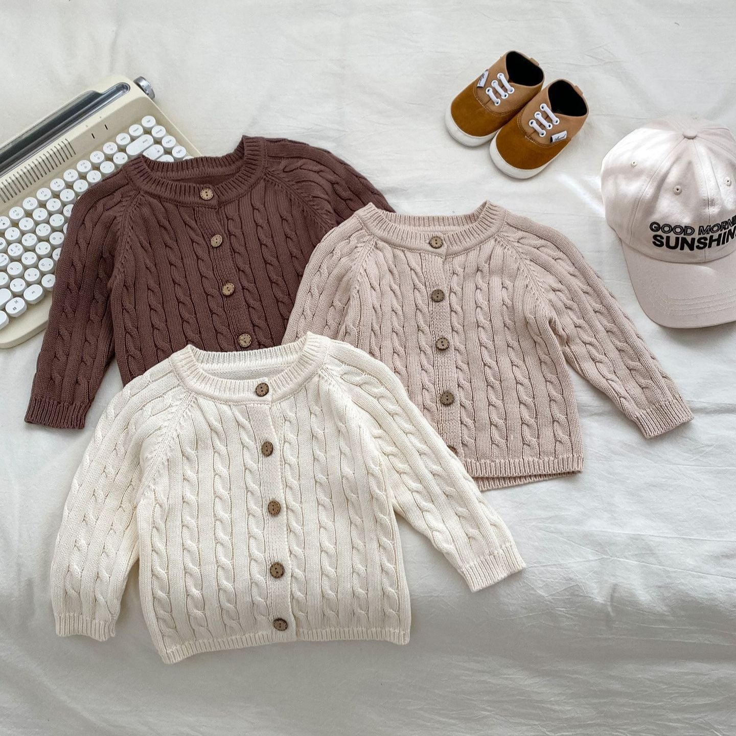 Baby/ Kids Unisex Comfortable Cotton Solid Color Sweater