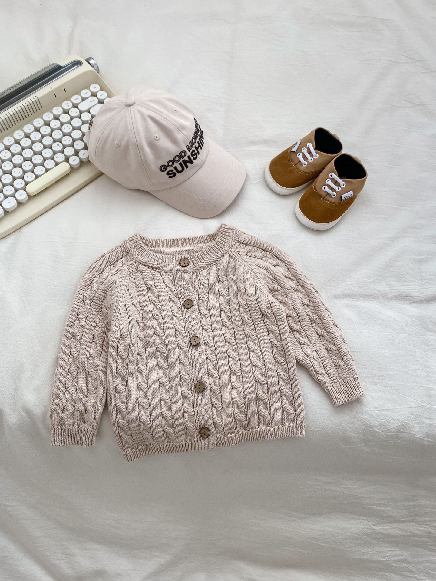 Baby/ Kids Unisex Comfortable Cotton Solid Color Sweater