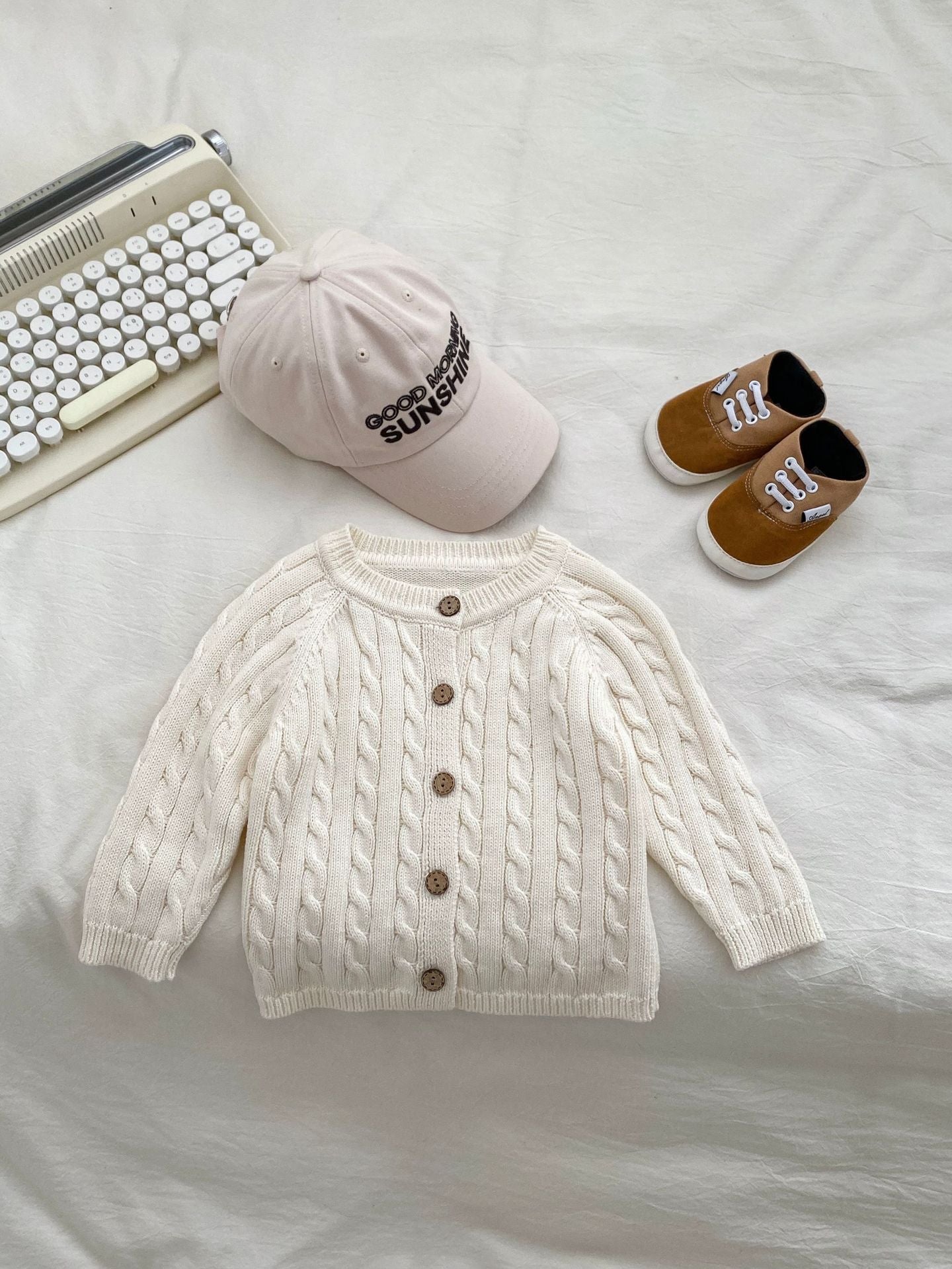 Baby/ Kids Unisex Comfortable Cotton Solid Color Sweater