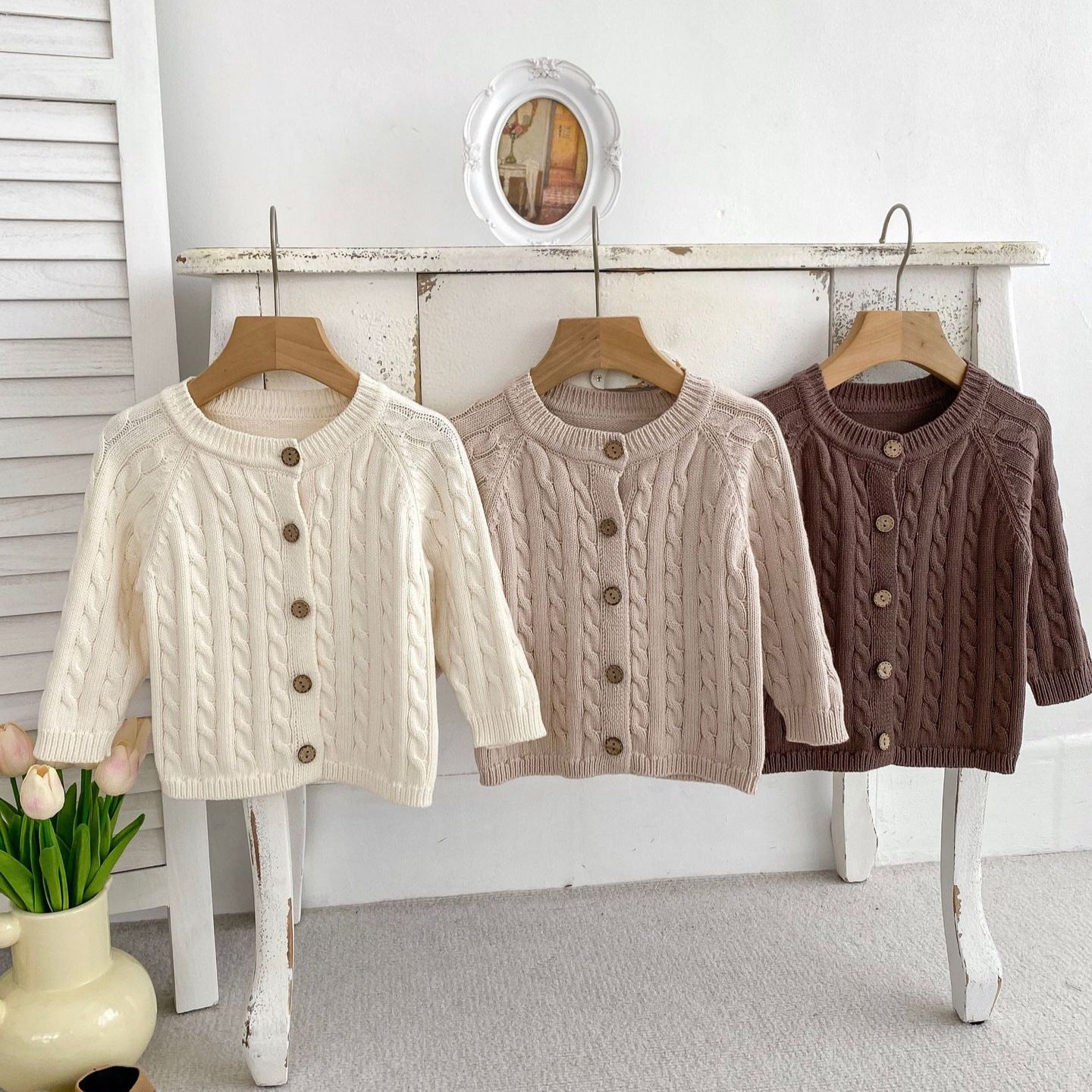 Baby/ Kids Unisex Comfortable Cotton Solid Color Sweater